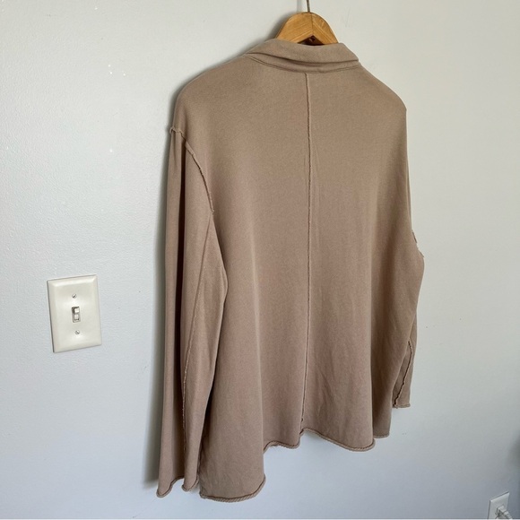 Eileen Fisher Womens Organic Cotton Blazer Size XL Open Front Exposed Seams Soft - Picture 6 of 9